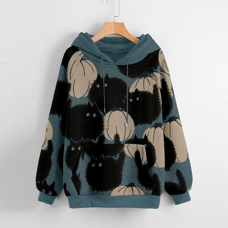 Pumpkin Print Long Sleeve Sweatshirt