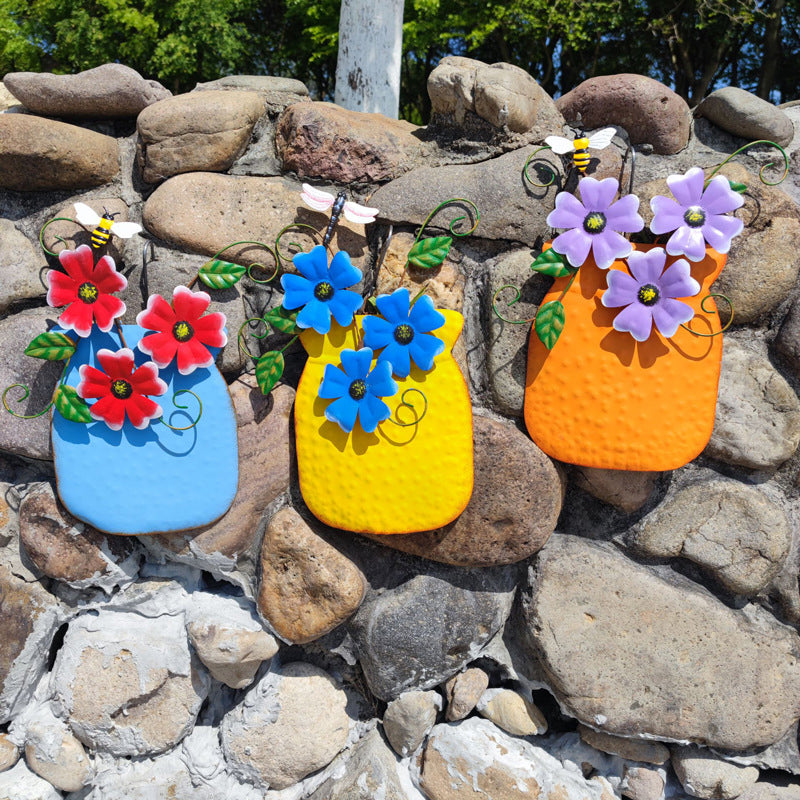 Hand-Painted Wrought Iron Vase