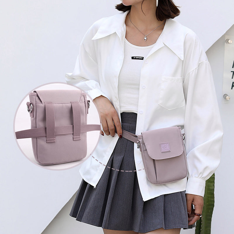 Solid Nylon Shoulder Bag
