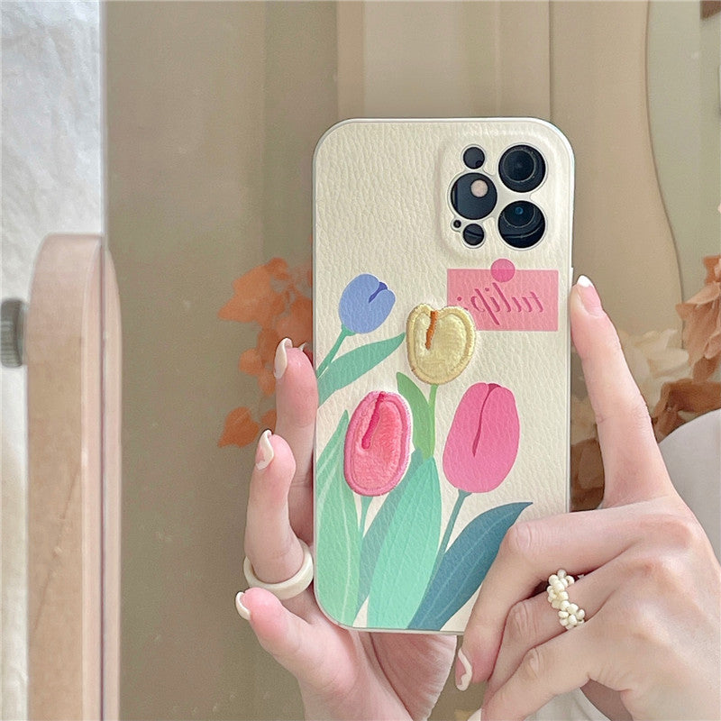 Cute Flower Case with Phone Lanyard