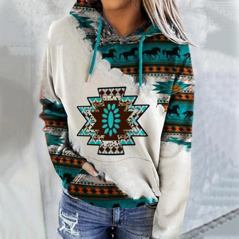 Ethnic Print Sweatershirt