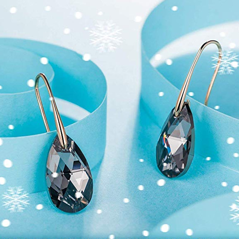 Black Aurora Borealis Drop Earrings