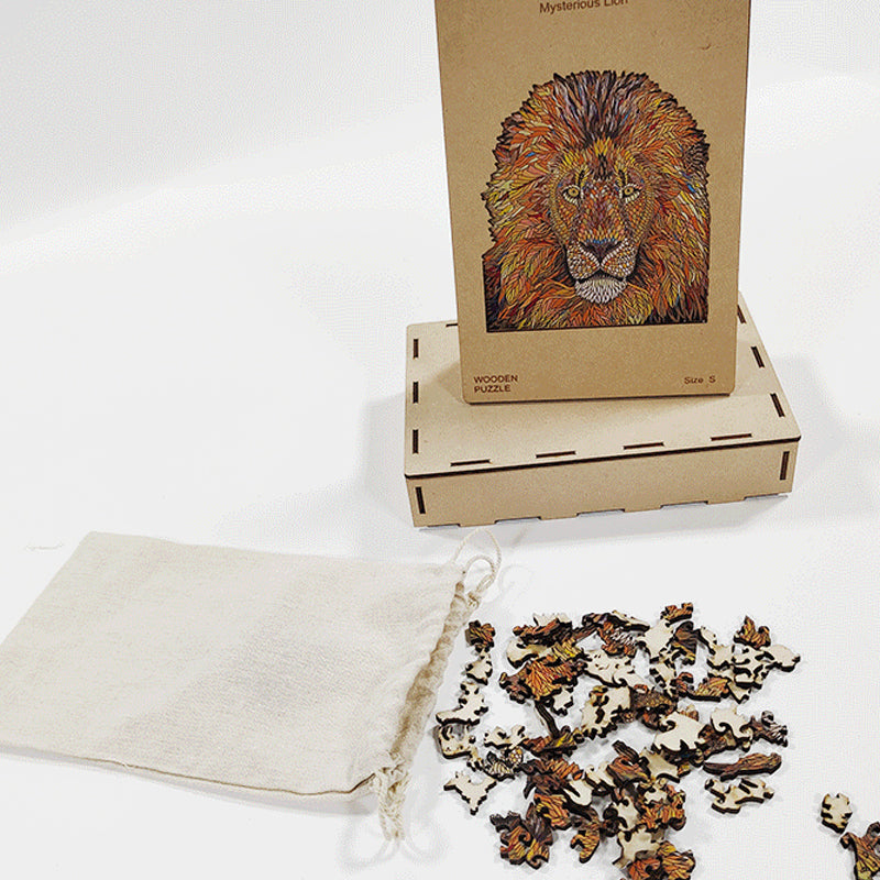 Wooden Lion Puzzle Blocks