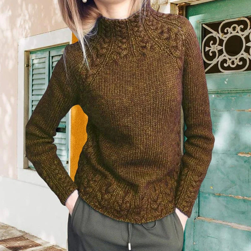 Solid Color Linen Pattern Sweater