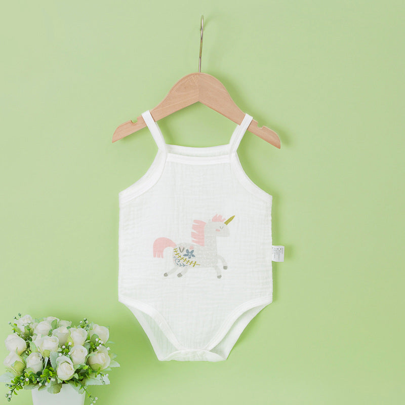 Summer cotton baby sling jumpsuit