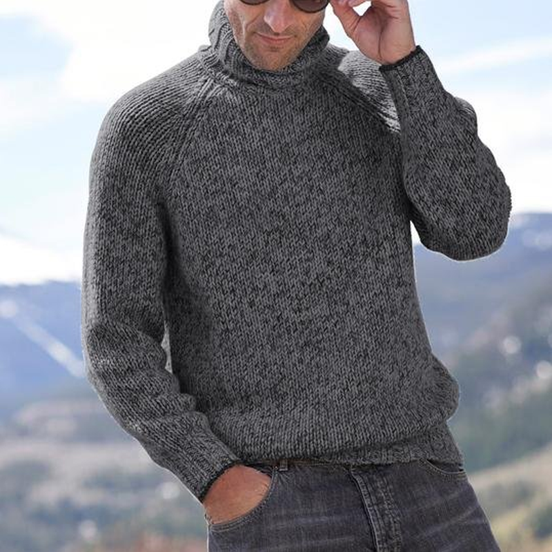 Melange Cashmere Turtleneck Sweater