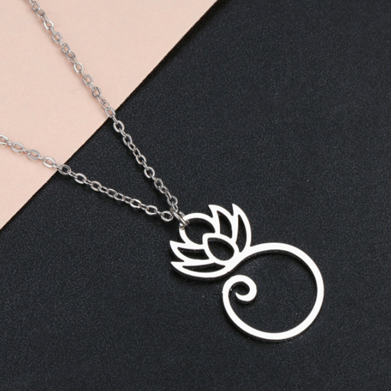 Women Lotus shiny Necklace