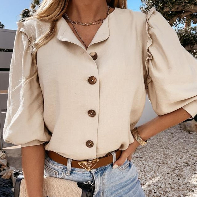 Button-up Ruffled Shirt