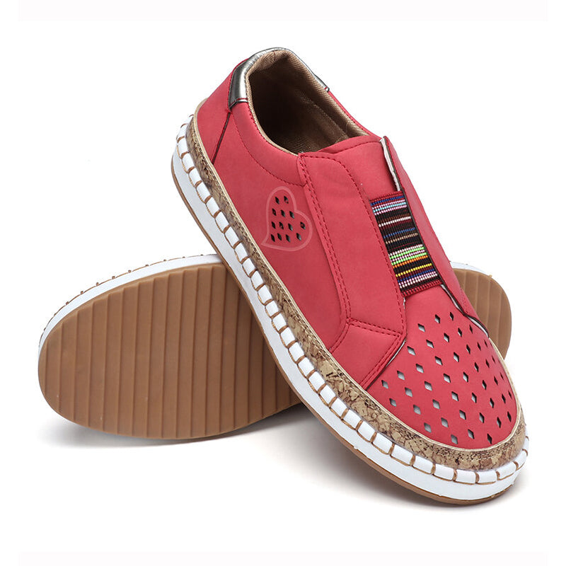 Women Breathable Hollow Slip On Walking Casual Flats