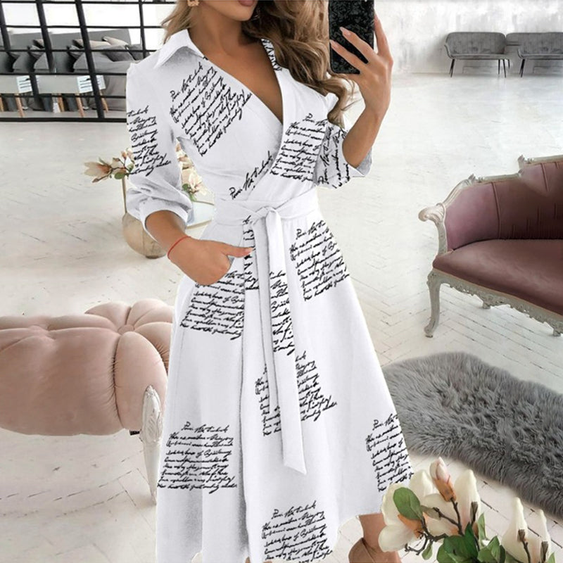 V-neck Printed Dress