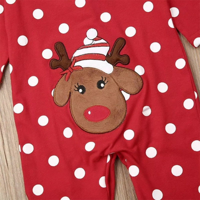 Reindeer Pattern Baby Outing Romper