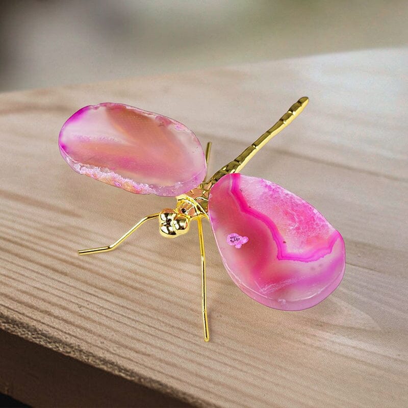 Natural Agate Slice Dragonfly