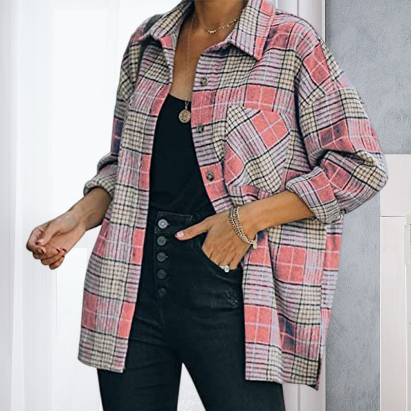 Woolen Plaid Coat