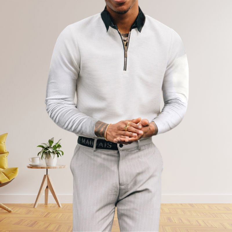 Solid Color Lapel Polo Men's T-Shirt