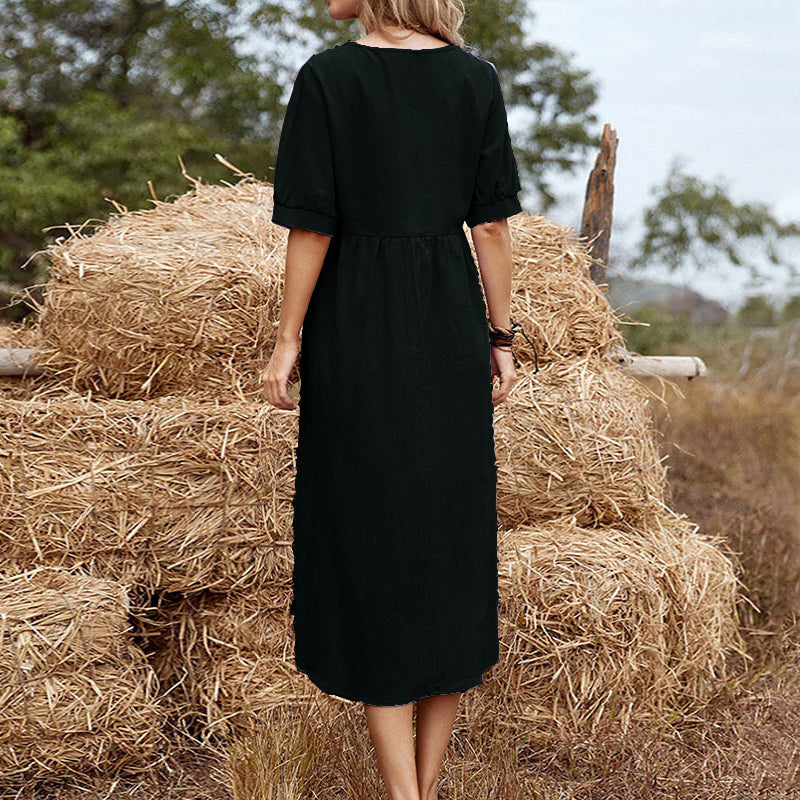 Loose Cotton Linen Dress