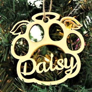 PERSONALIZED DOG/CAT PAW CHRISTMAS ORNAMENT
