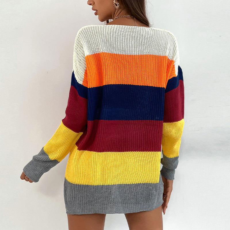 Long Sleeve Crew Neck Mid Length Sweater