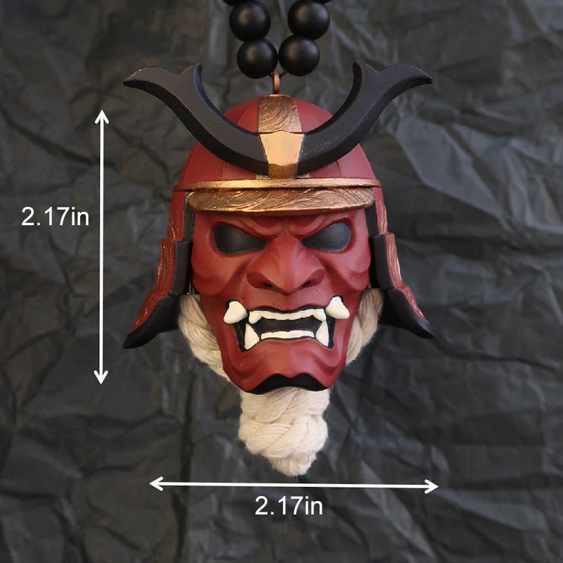 Japanese Oni Mask Car Rear View Mirror Ornament