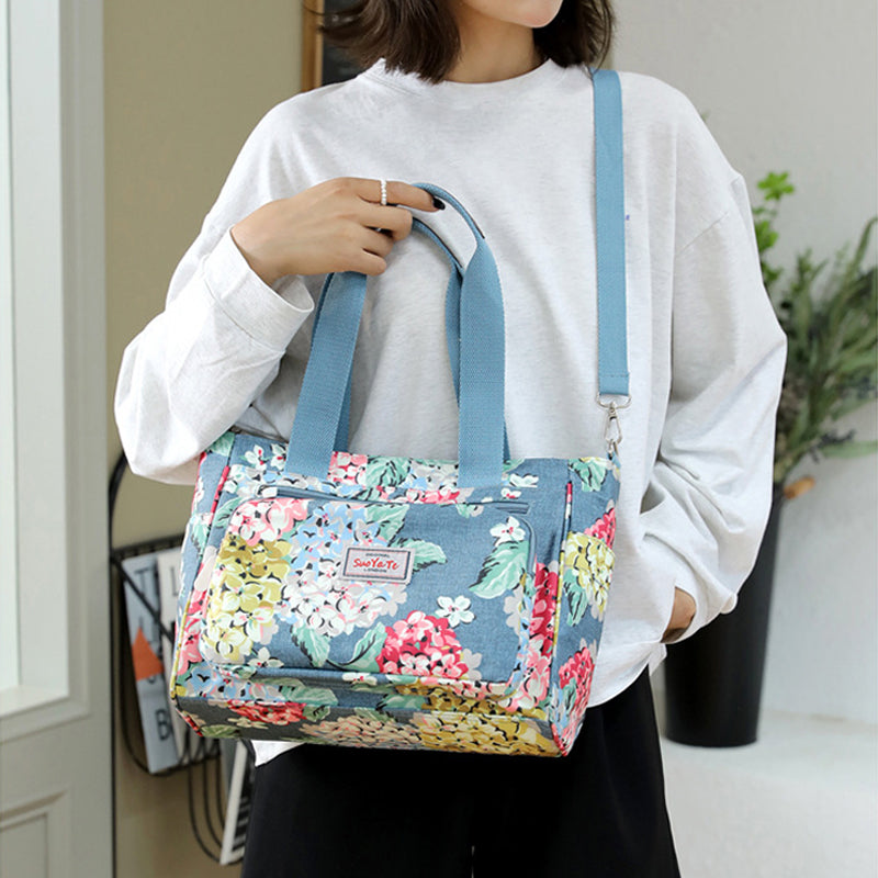 Large Capacity Floral Pattern Canvas Bag
