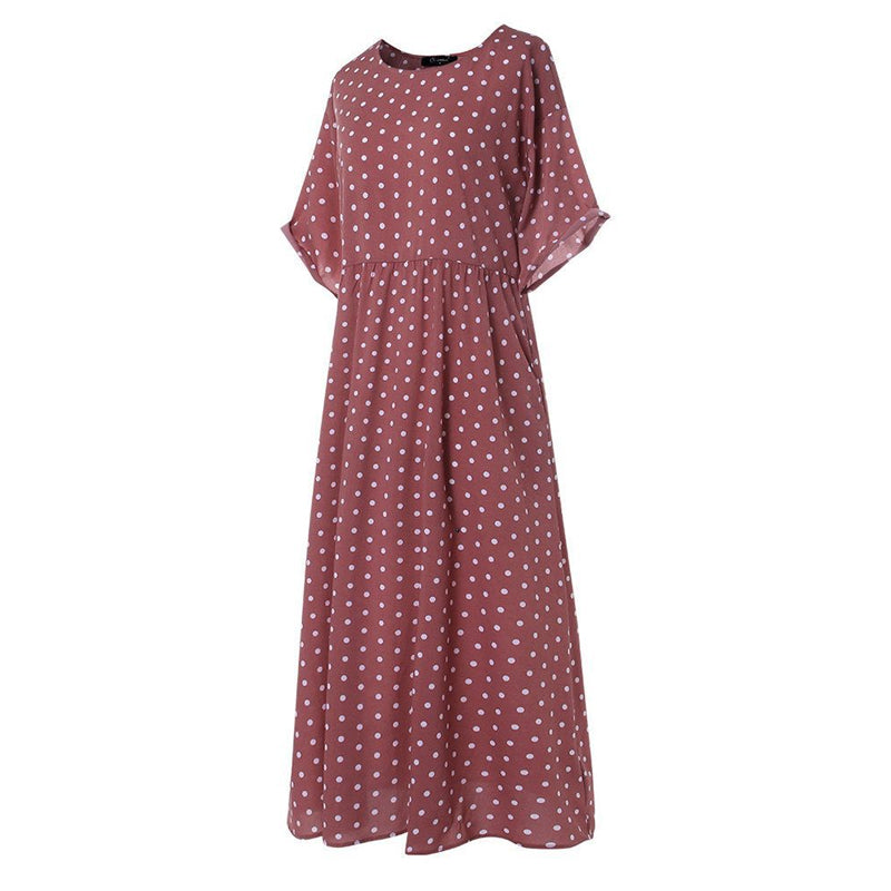 Half Sleeve Polka Dot Dress