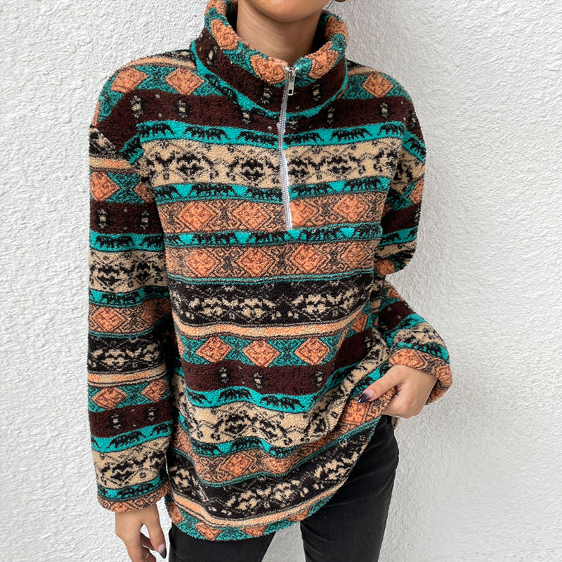 Turtleneck Zip Sweatshirt