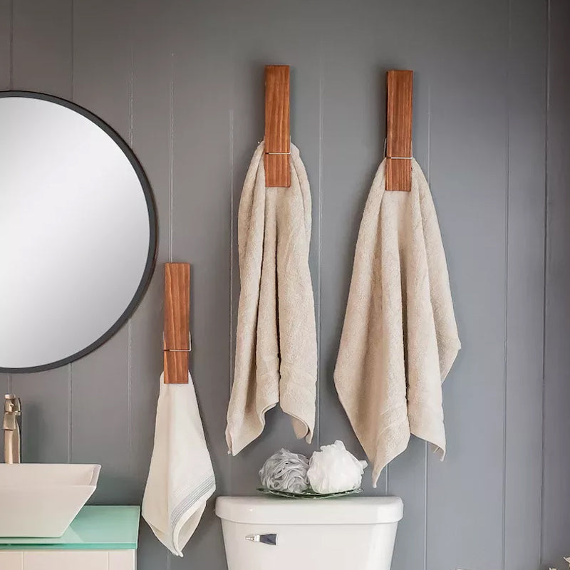 Clothespin Bathroom Towel Holder Decor