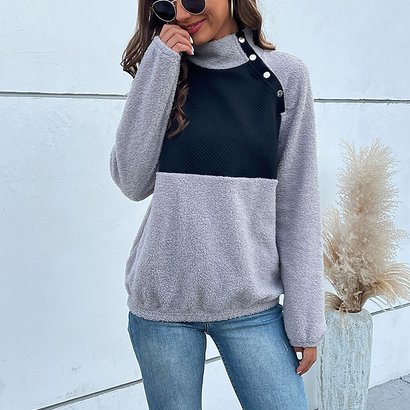 Long Sleeve Half turtleneck Fleece Sweater