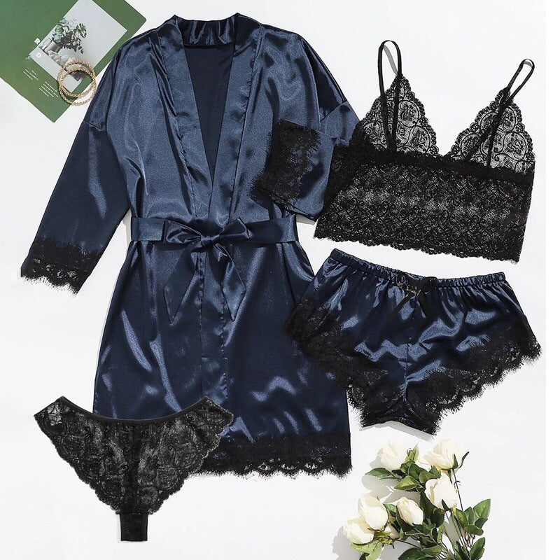 Women's Sleepwear 4PCS Pajama Set