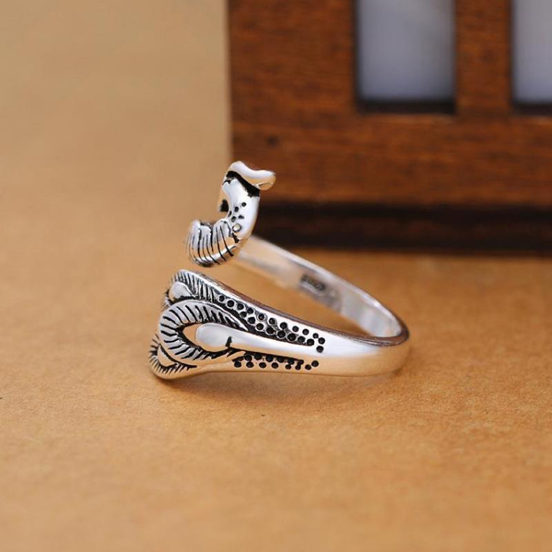 Crochet Ring with Peacock Pattern