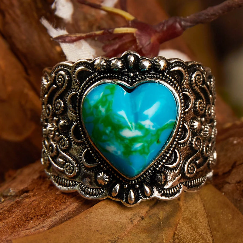 Silver Love Turquoise Ring