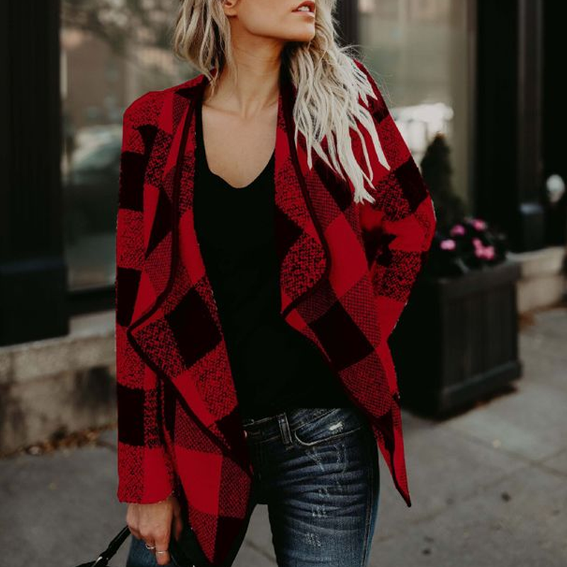 Plaid Lapel Wool Jacket