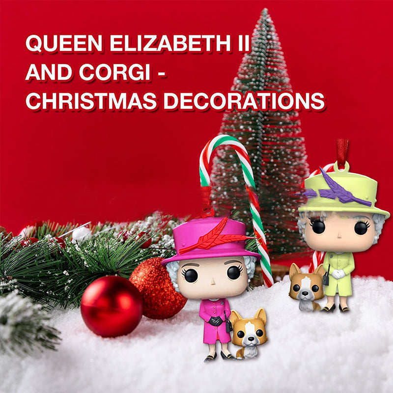 Queen Elizabeth II with Corgi - Christmas Ornament