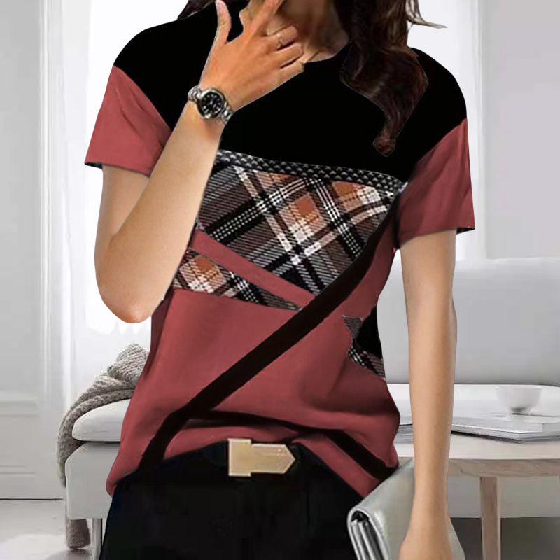 Round Neck Printed Short Sleeve T-Shirt