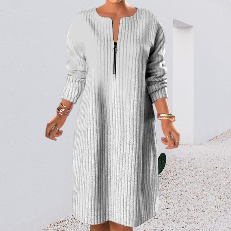 Unicolor Dress with Zipper