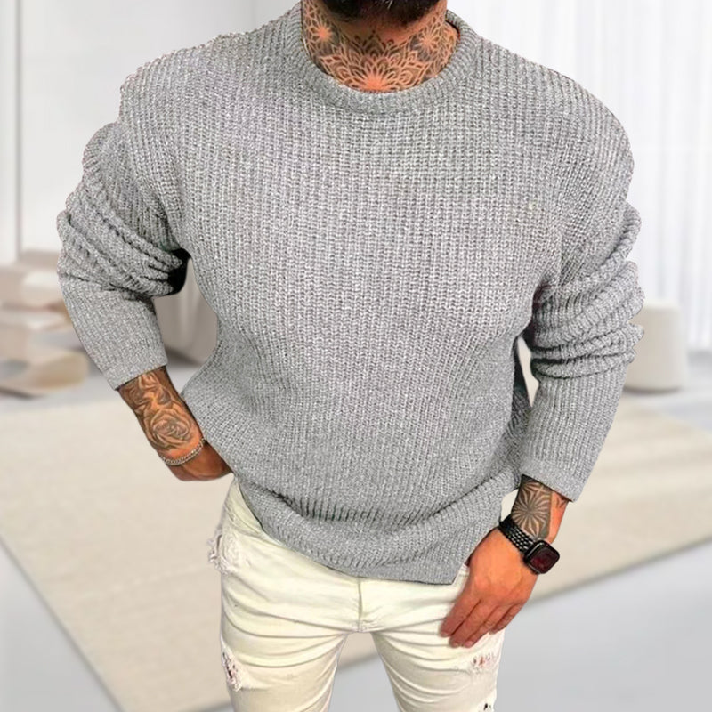 Solid Color Crew Neck Pullover