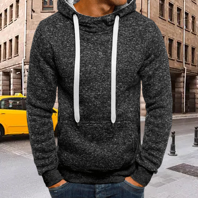 Men's Fleece Hooded Pullover Slim Sweater