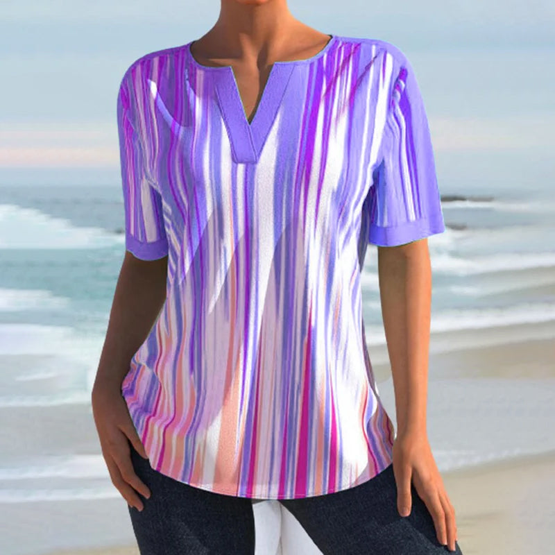 V Neck Gradient T-Shirt