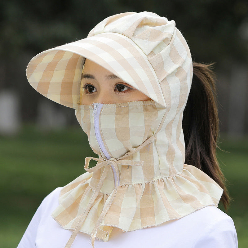 Sunshade Long Brim Sun Hat with Fan
