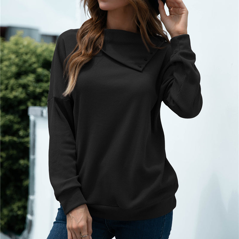 Side Lapel Pullover Knit Top