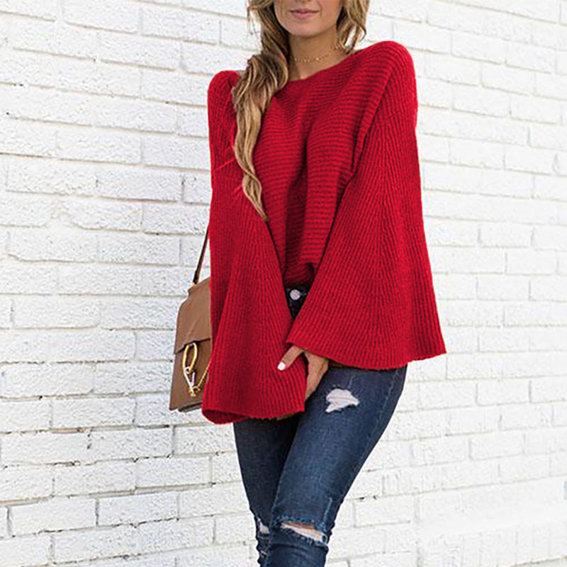 Flared Sleeve Knit Sweater