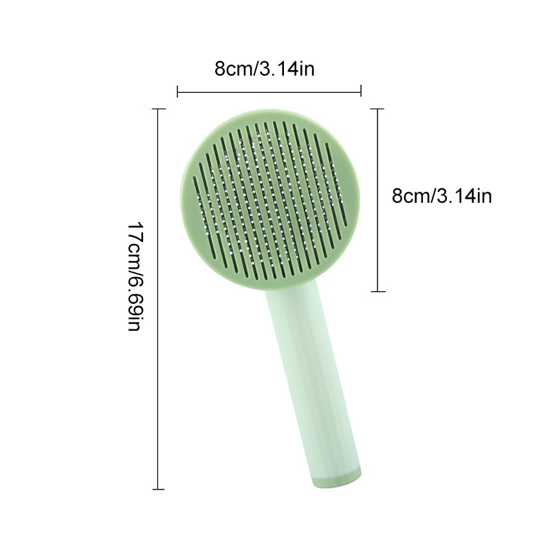 2-in-1 cleansing pet hair removal brush