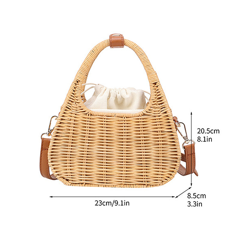 RATTAN STRAW MINI CROSSBODY BAG