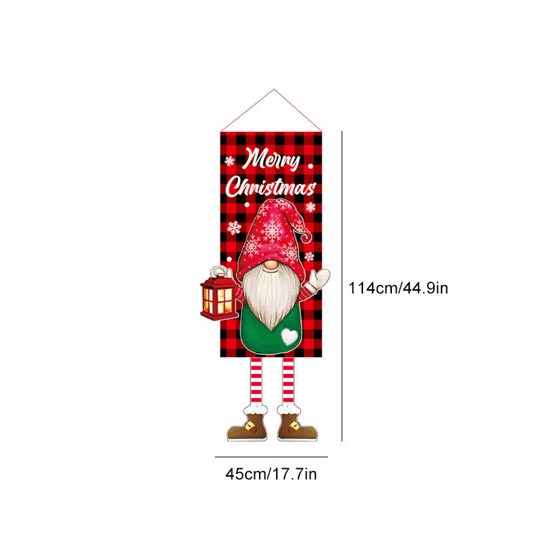 Christmas Decoration Hanging Grinch Faceless Doll Door Hanging Flag Garden Flag