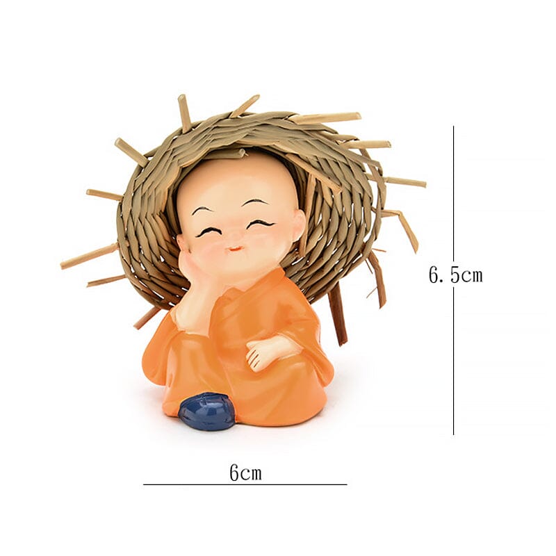 Polyresin Baby Hat Monk Buddha Idols (4pcs)