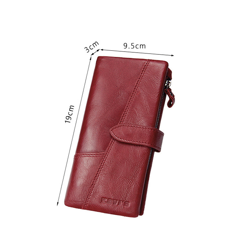 RFID Large Capacity Vintage Genuine Leather Purse