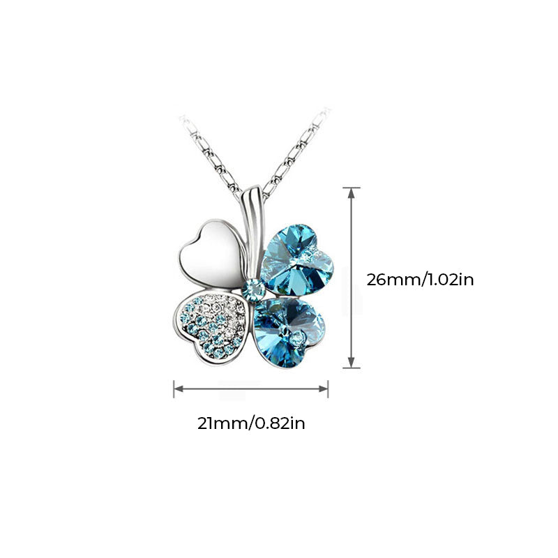 Lucky Four-leaf Clover Crystal Necklace