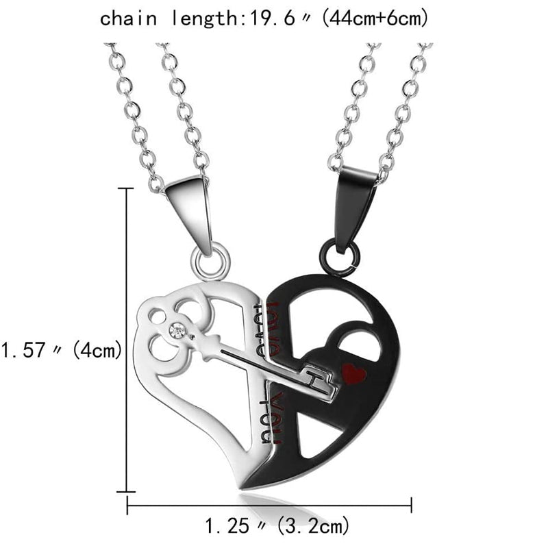 Puzzle Heart Couple Necklace