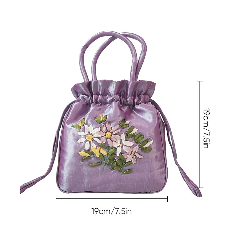 Embroidered Floral Pattern Pouch