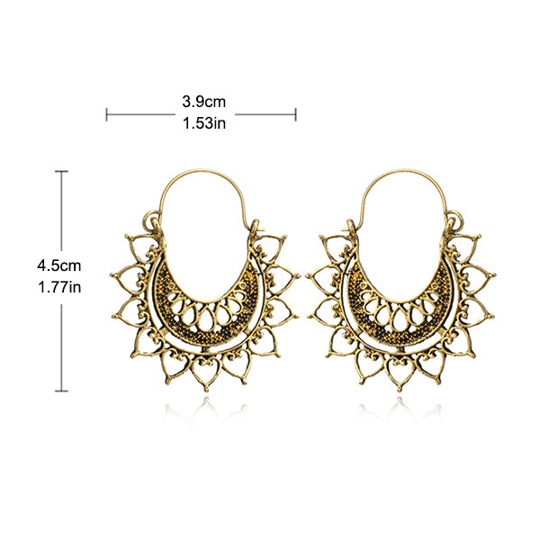 Bohemian Flower Hoop Earrings