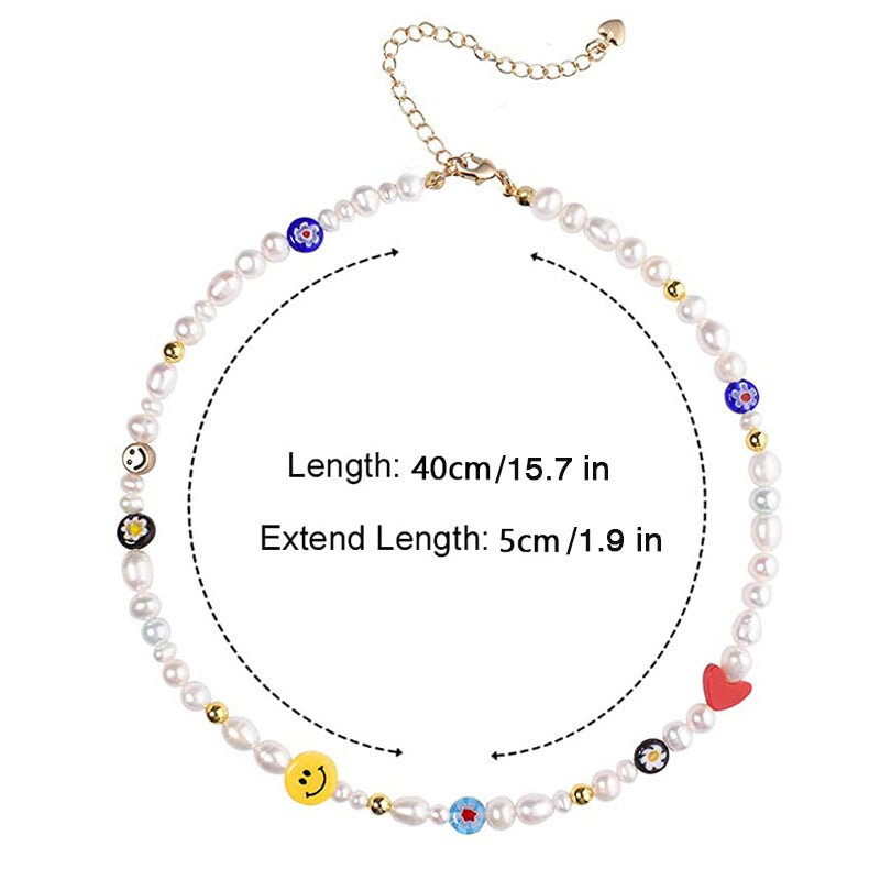 Yellow Smiley Pearl Necklace